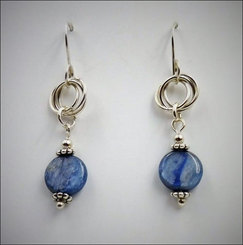 Click to view detail for DKC-776 Earrings, Circles and Kyanite